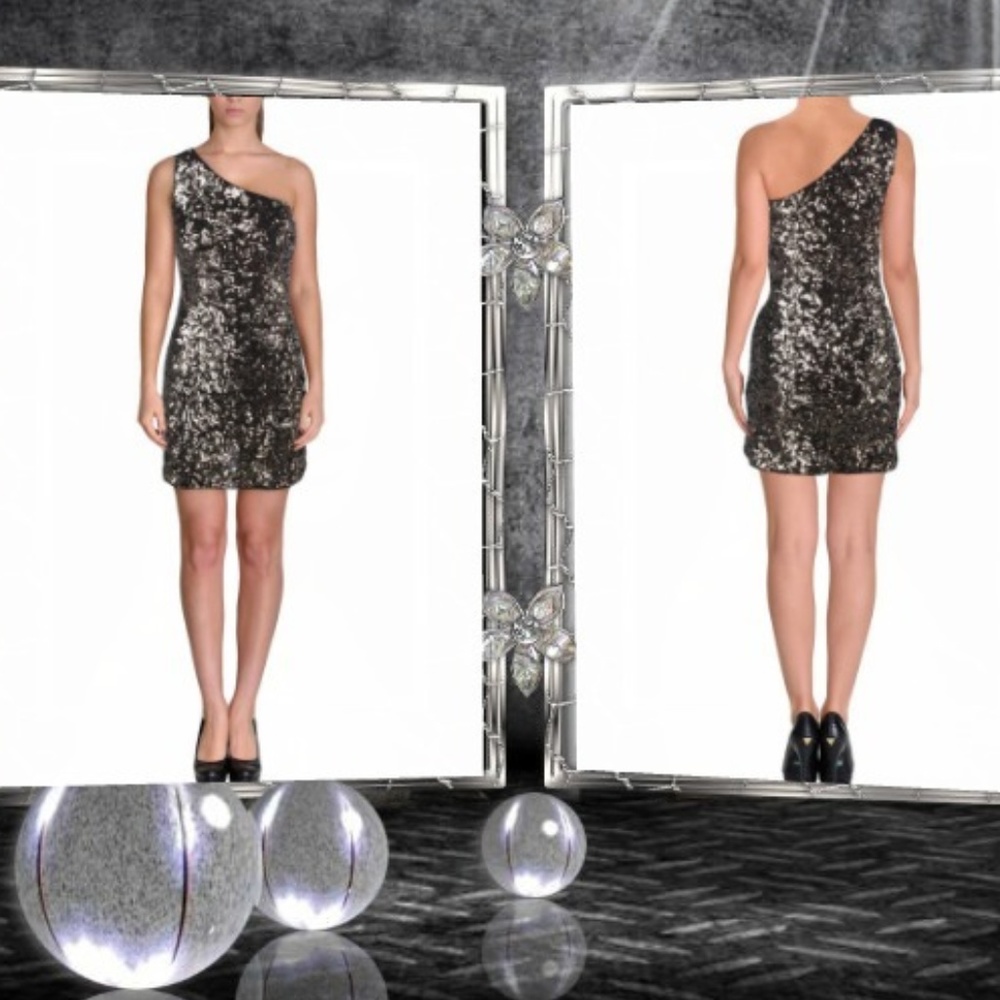 ⭐️FINAL SALE ITEM⭐️💚Sequin One Shoulder Cocktail Dress💚